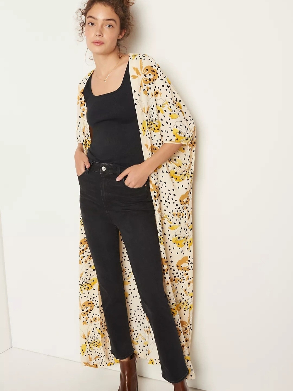 Bel Kazan for Anthropologie Sadie Tropical Print Duster Kimono | One Size